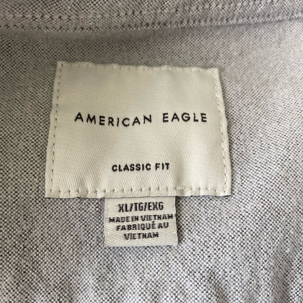 American Eagle Outfitters Light Gray Casual Button-Down Shirt - Picture 4 of 6